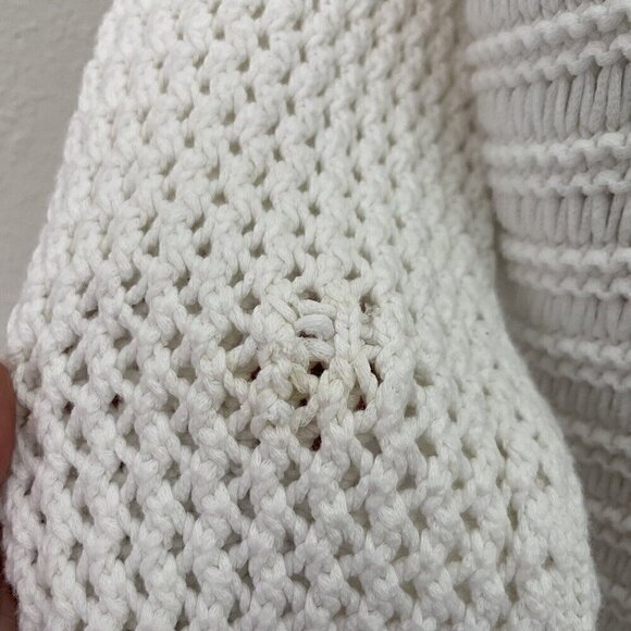 Rag & Bone Knit Cotton Jumper Crewneck Sweater Pullover White size Medium - Picture 6 of 8